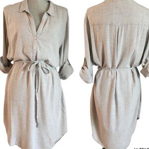 Anthropologie Cloth & Stone Gray Shirtdress